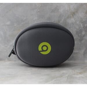 Beats By Dre Logo Headphone Case Zip Closure Gray/Green Pre-Owned